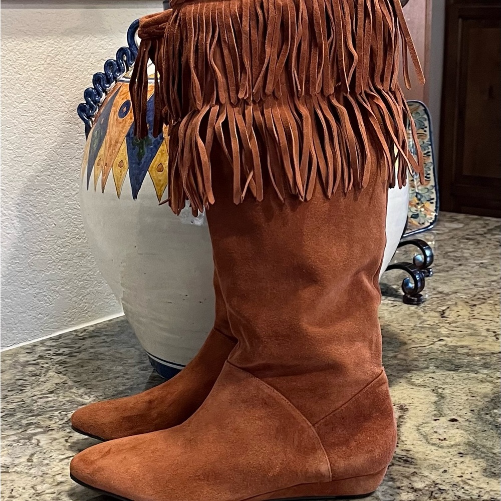 Suede Fringed Boots